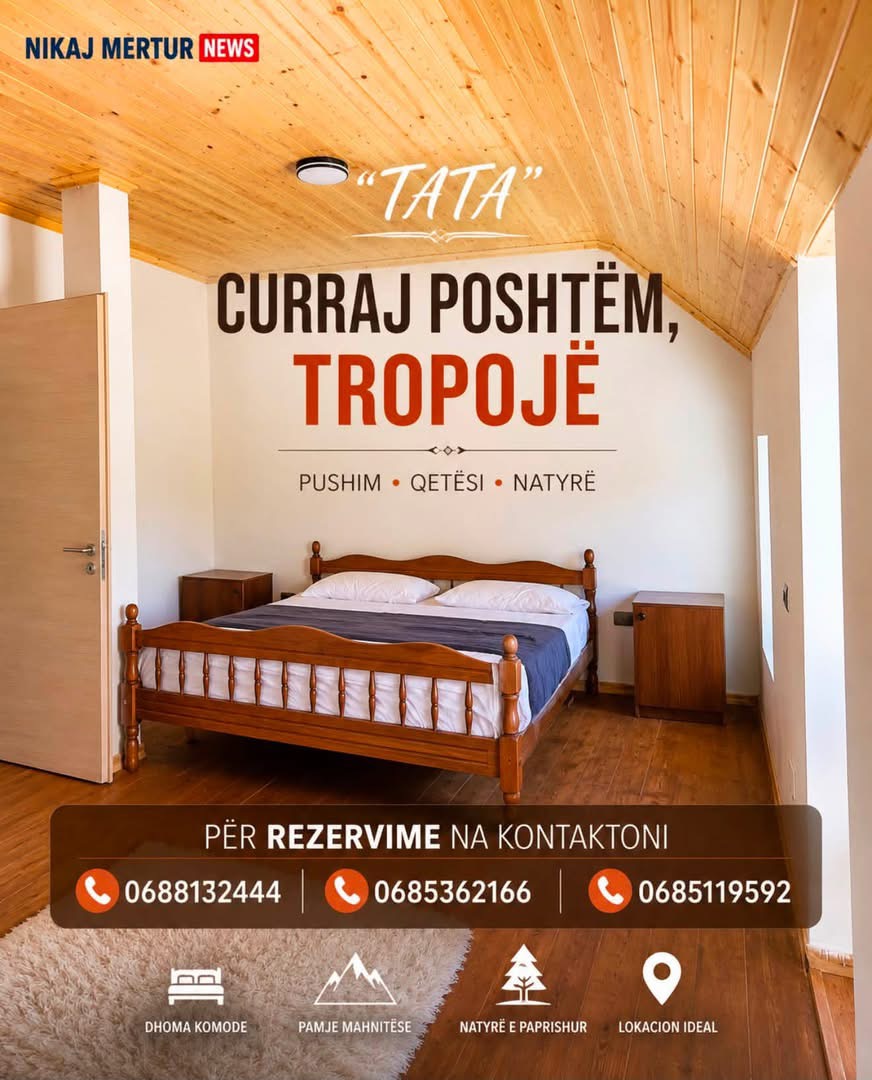 Dhomë me shtrat druri dhe dysheme parket në Curraj të Poshtëm
