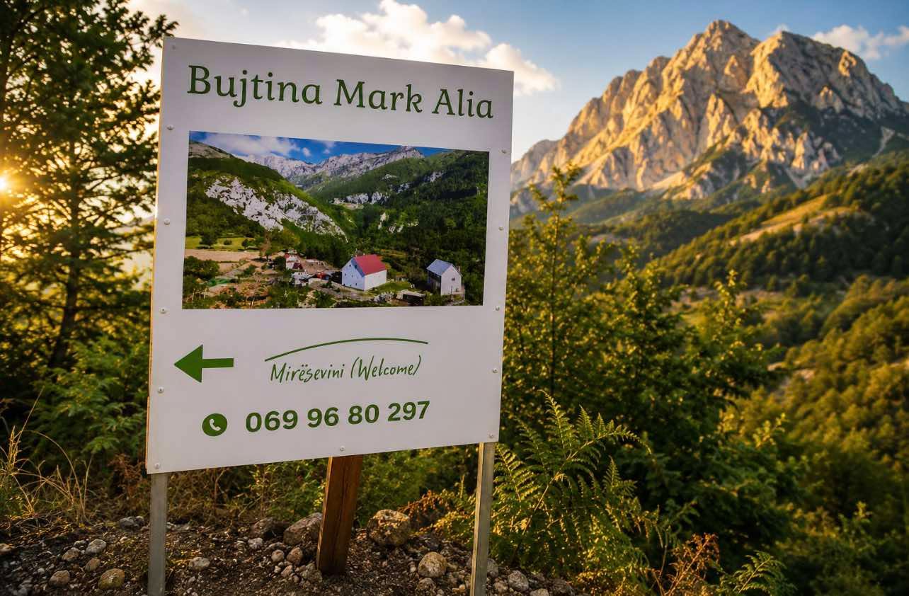 Tabela e Bujtinës Mark Alia mes maleve të Vranës